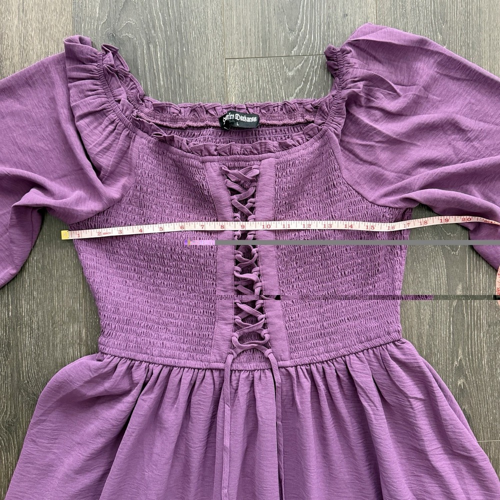 Scarlet Darkness Corset Renaissance Victorian Dress Large Purple Festival Witchy - Picture 5 of 9